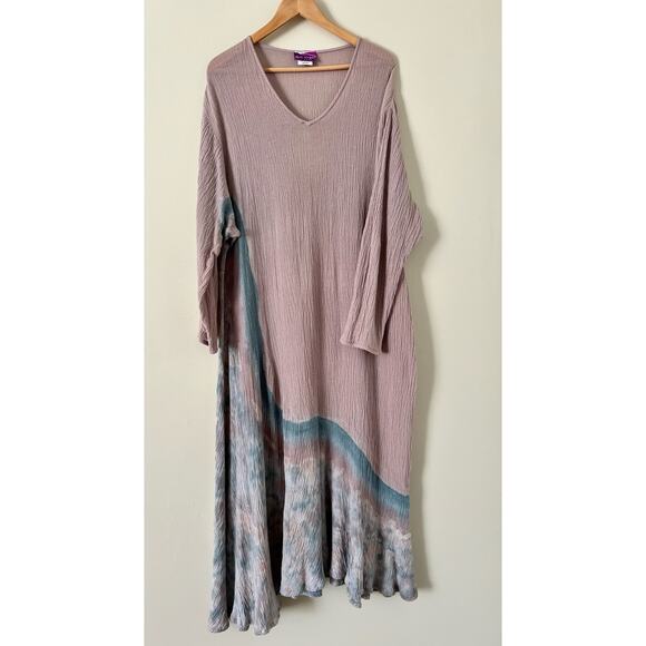 Carole Dolighan California Hand Dyed Women’s Dress Crinkle Large Made in USA - Picture 1 of 5